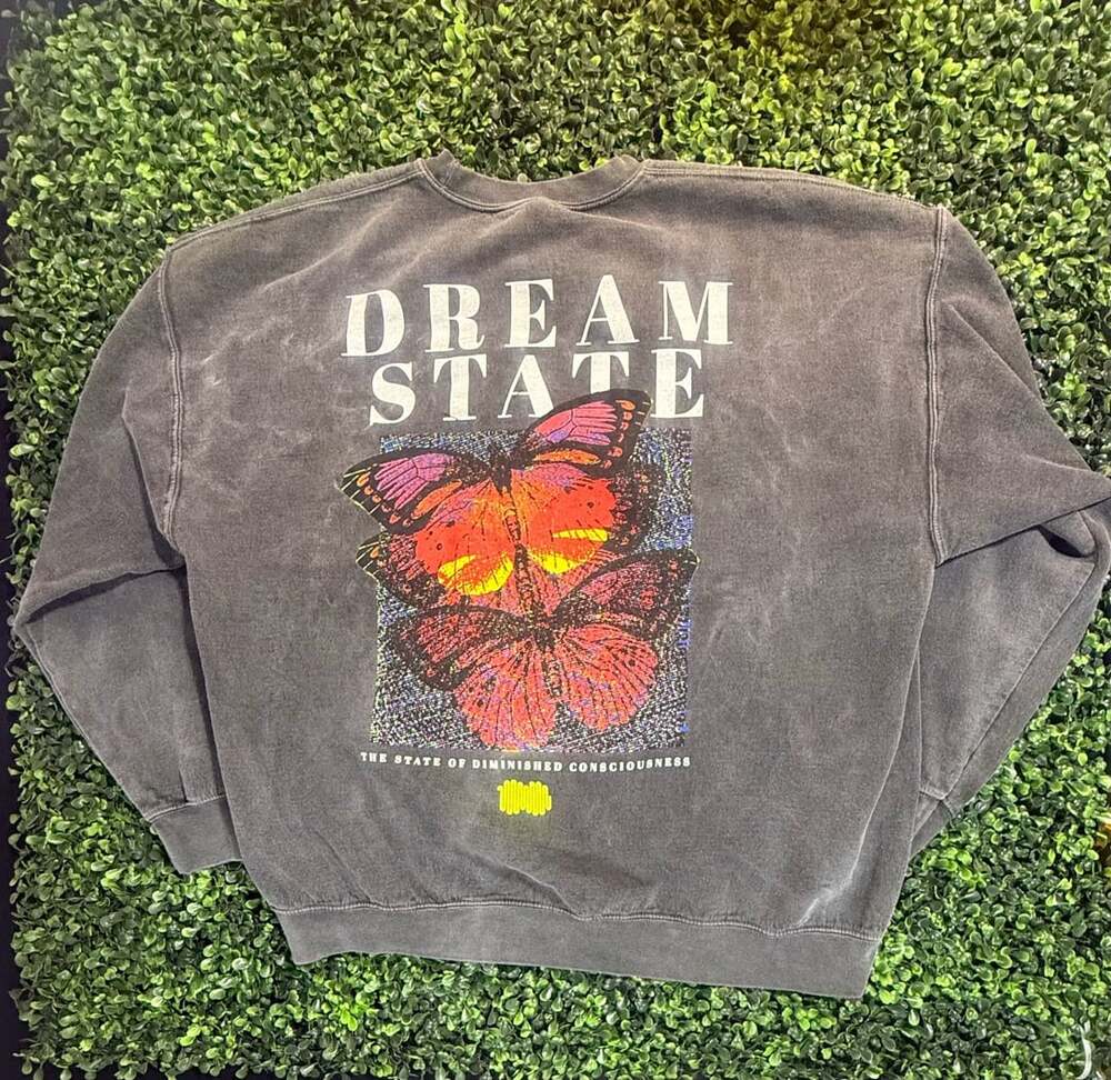 Gildan Heavy Blend Dream State Butterfly Graphic Crewneck Sweatshirt